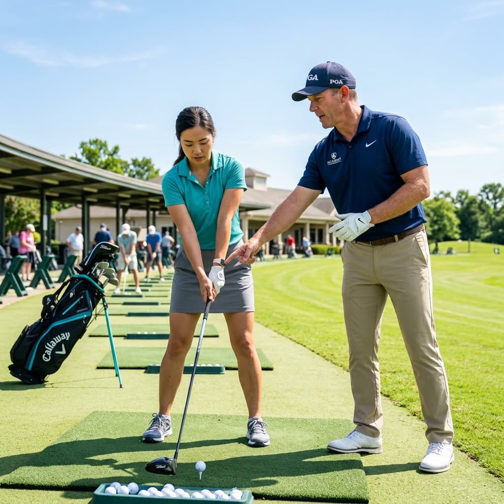 Golfer hitting a shot